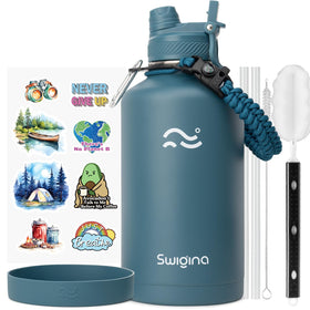 Swigina 2in1 lid 64oz bottle for on-the-go sipping and easy switching.