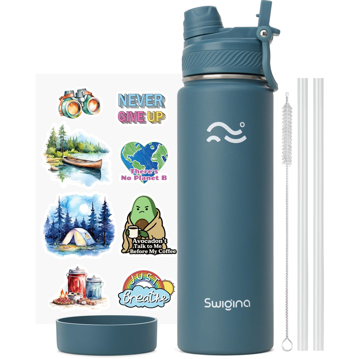 Swigina 2-in-1 lid bottle ready for versatile sipping on the go and at home