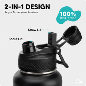 Swigina 2in1 lid wide mouth for coffee or tea.