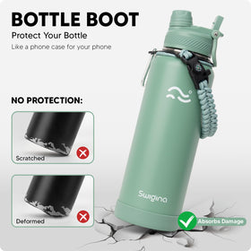 Swigina leakproof lid with carabiner-lock for secure, spill-free transport.