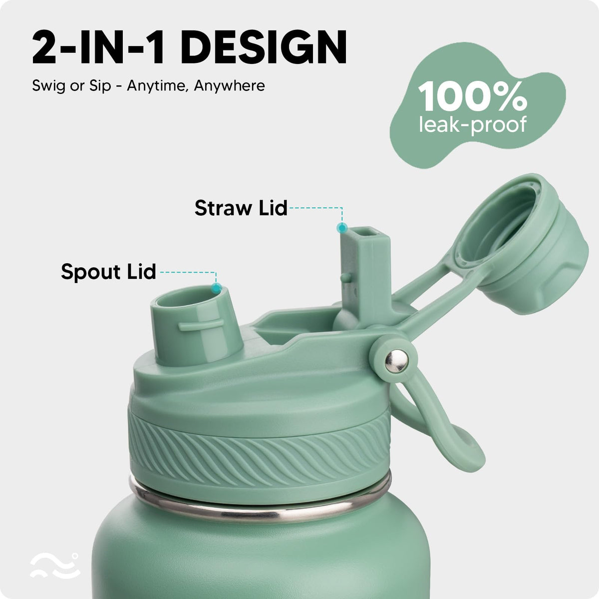 Swigina bottle with 3mm silicone armor protecting from drops and improving grip.