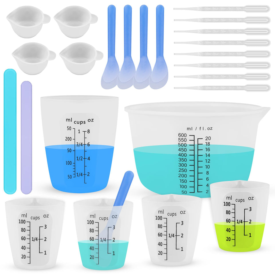 SWIGRANCE 600ml resin mixing bowl with clear black measurement marks for precise blends.