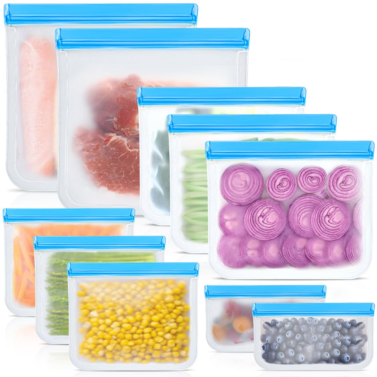 Swihorab airtight silicone bags with double seal for leak-free storage