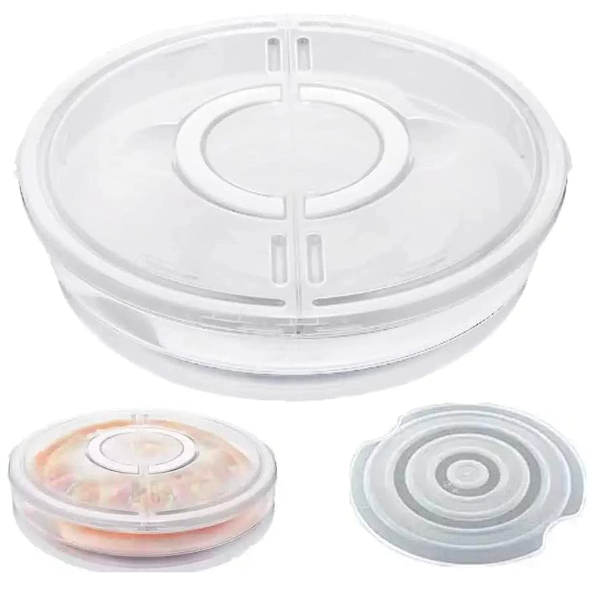 SwinDuck portable pizza slice storage with concealable handles for trips.