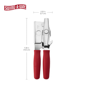 Swing-A-Way Ergo can opener with ergonomic handles for comfortable, precise operation.