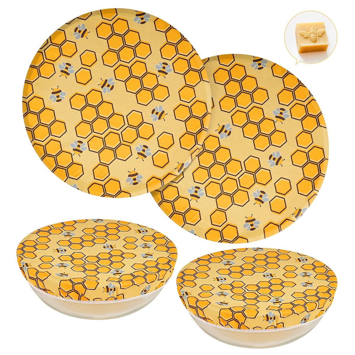 Swiscena beeswax bowl cover for 12-inch bowls keeps dough proofing steady.