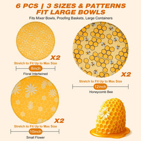 Swiscena beeswax bowl cover 8in pattern B fits multiple bowls