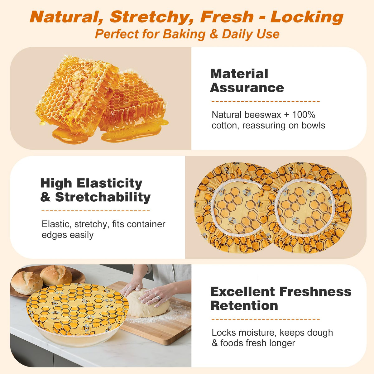 Swiscena cover features honeycomb bee pattern for a cheerful kitchen look.