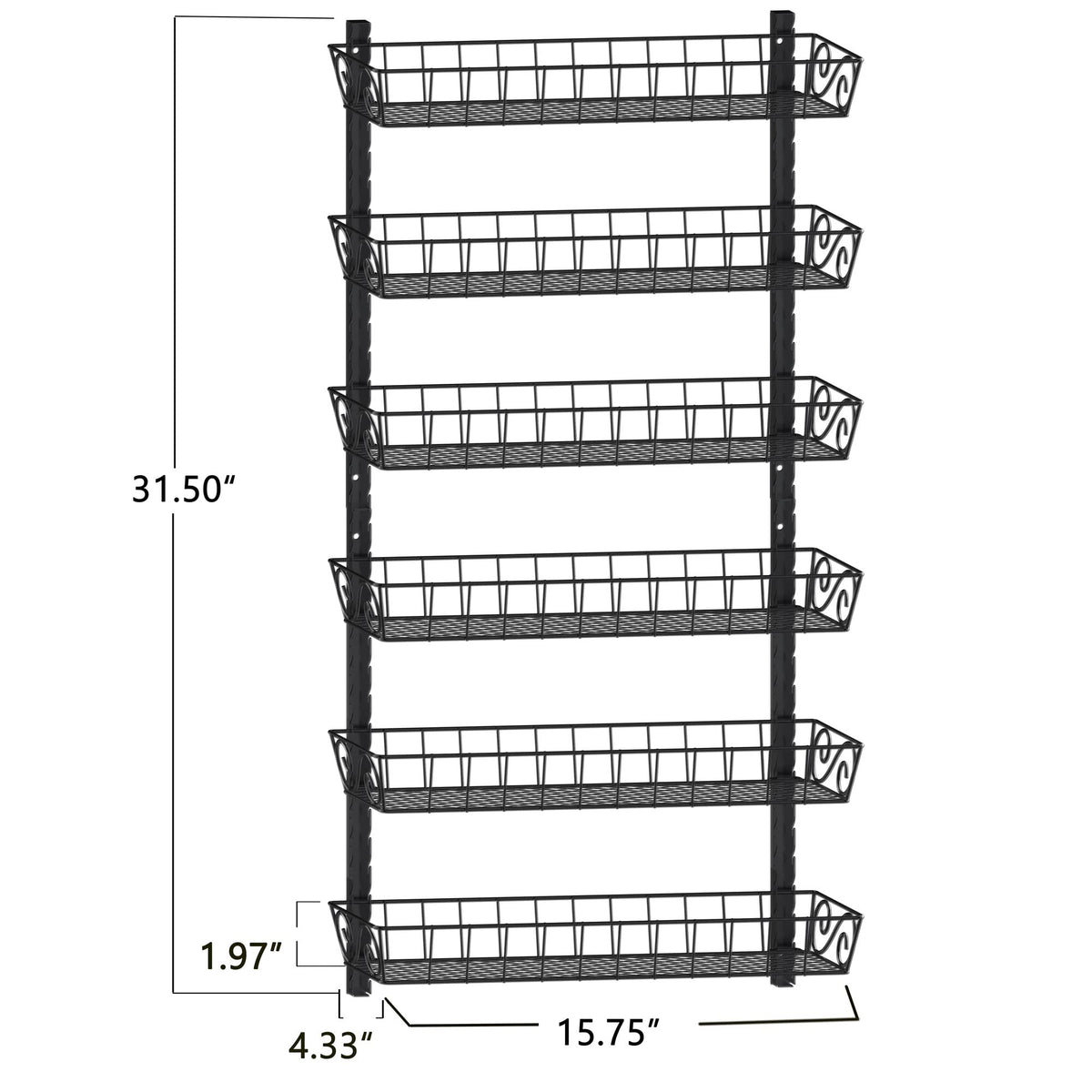 SWOMMOLY 6-tier rack features a sleek black finish to complement modern decor.