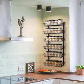 SWOMMOLY dual-use modular shelves optimize spice storage with flexible configurations.