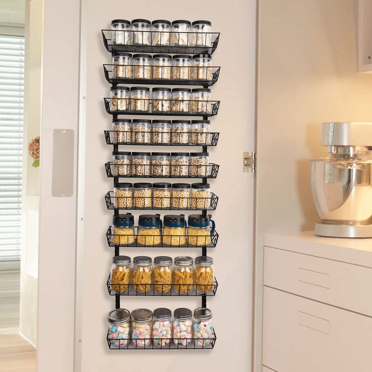 SWOMMOLY dual-use shelves show flexible configuration for small spaces