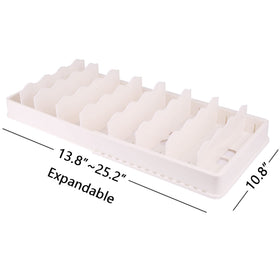 SWOMMOLY expandable lid organizer eight dividers separate lids by size for quick retrieval.