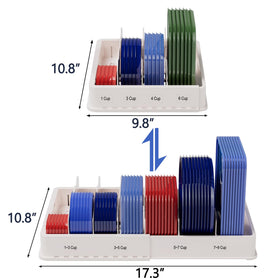 SWOMMOLY expandable lid organizer fully extended demonstrates length flexibility for deep drawers