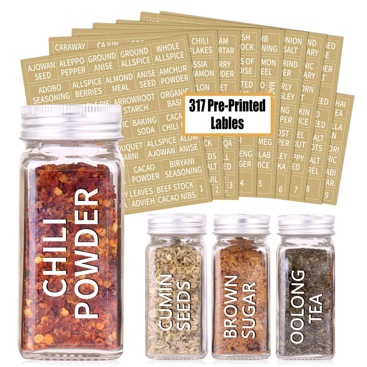 SWOMMOLY spice-labels-set to categorize spices at a glance