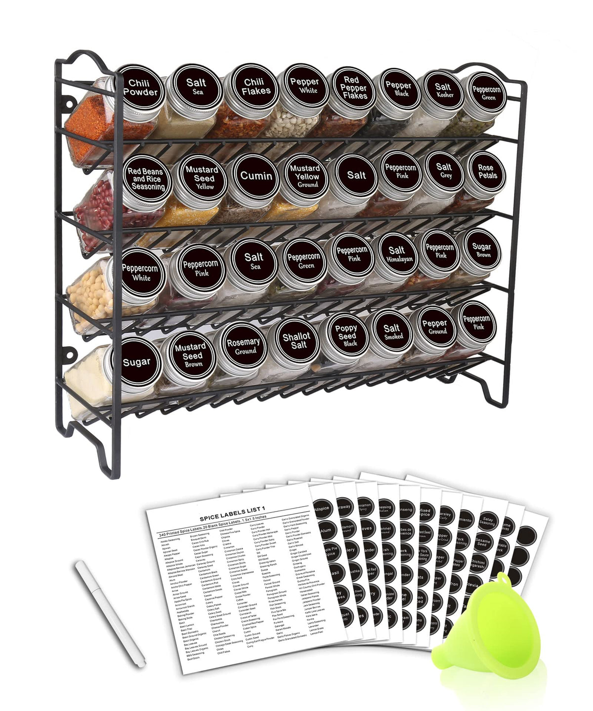 SWOMMOLY four-tier spice rack assembly showing sturdy frame and space-saving design.