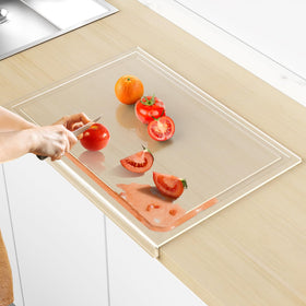 SWSKR acrylic cutting board with juice groove for mess-free chopping and drainage