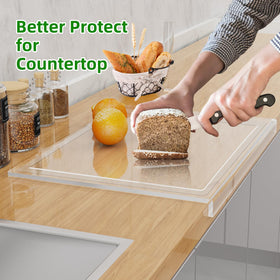 SWSKR clear cutting board with non-slip dots ensures stability on countertops
