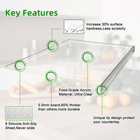 SWSKR large 17.5x13.5 inch board for bread, vegetables, and meat prep