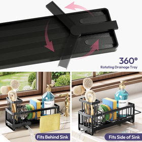 SWTYMIKI sink caddy with automatic drainage for a tidy countertop