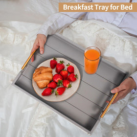 SXNOWS modern farmhouse gray decor tray complements any centerpiece