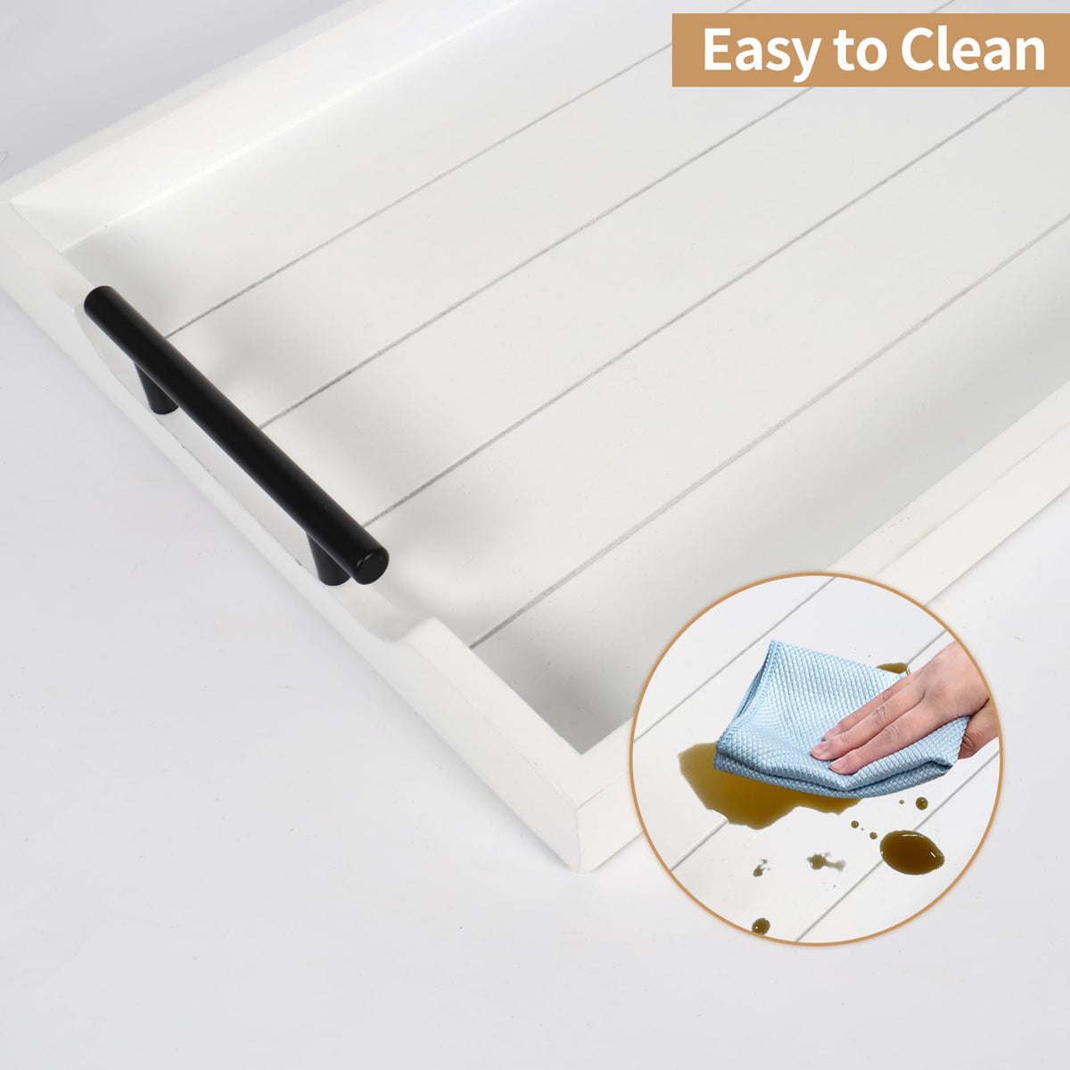 SXNOWS ottoman tray with modern rustic design for living spaces