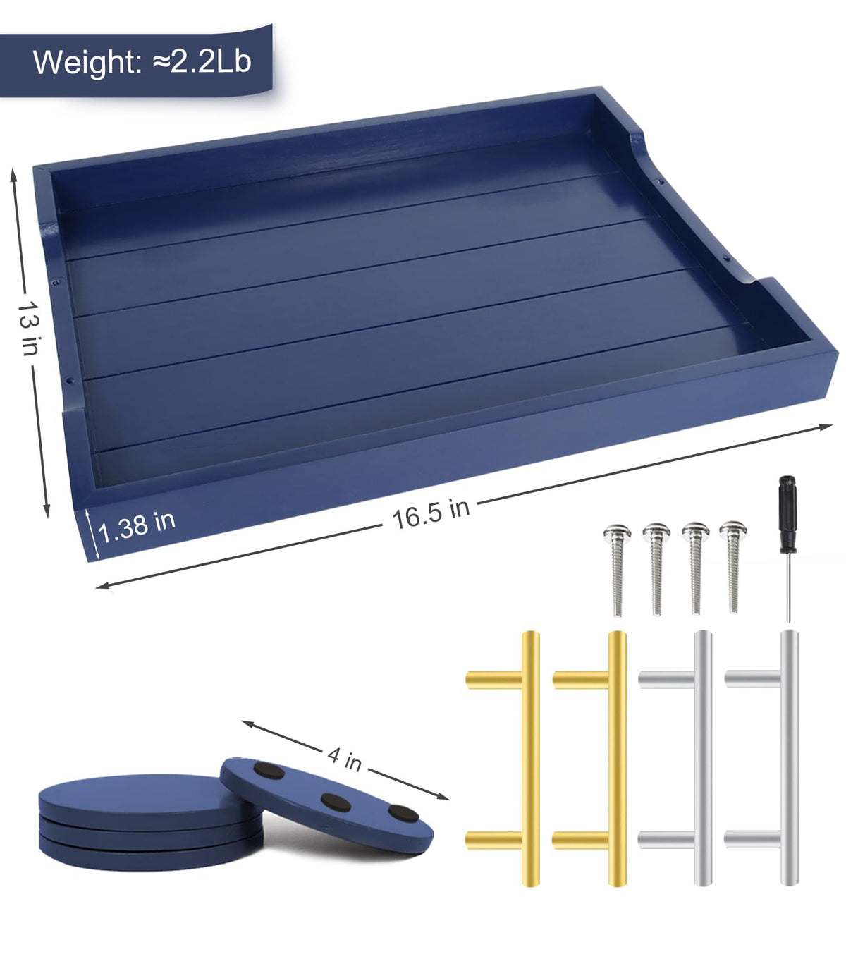SXNOWS rectangular wood tray with handcrafted finish and durability