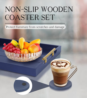 SXNOWS blue tray with non-slip feet protects furniture