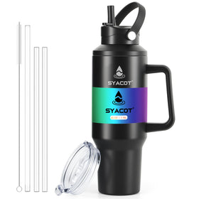 SYACOT 40oz tumbler with handle for easy travel and hydration