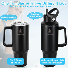 SYACOT 40oz tumbler with straw for convenient sipping during workouts