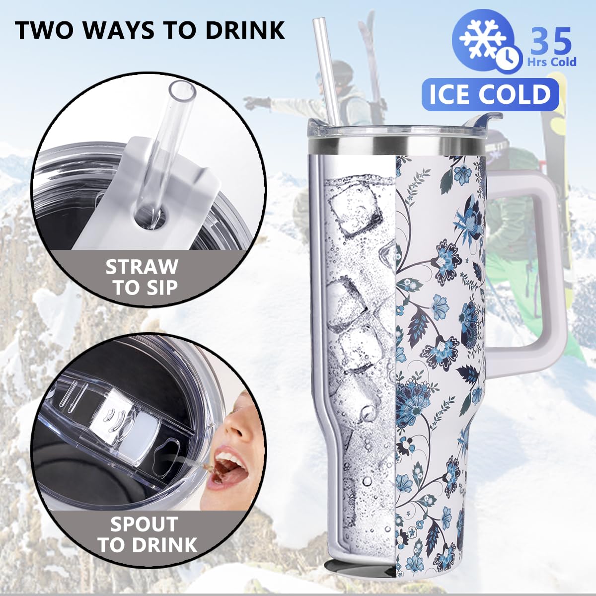 SYACOT flip lid on beach or hiking for easy sipping outdoors.