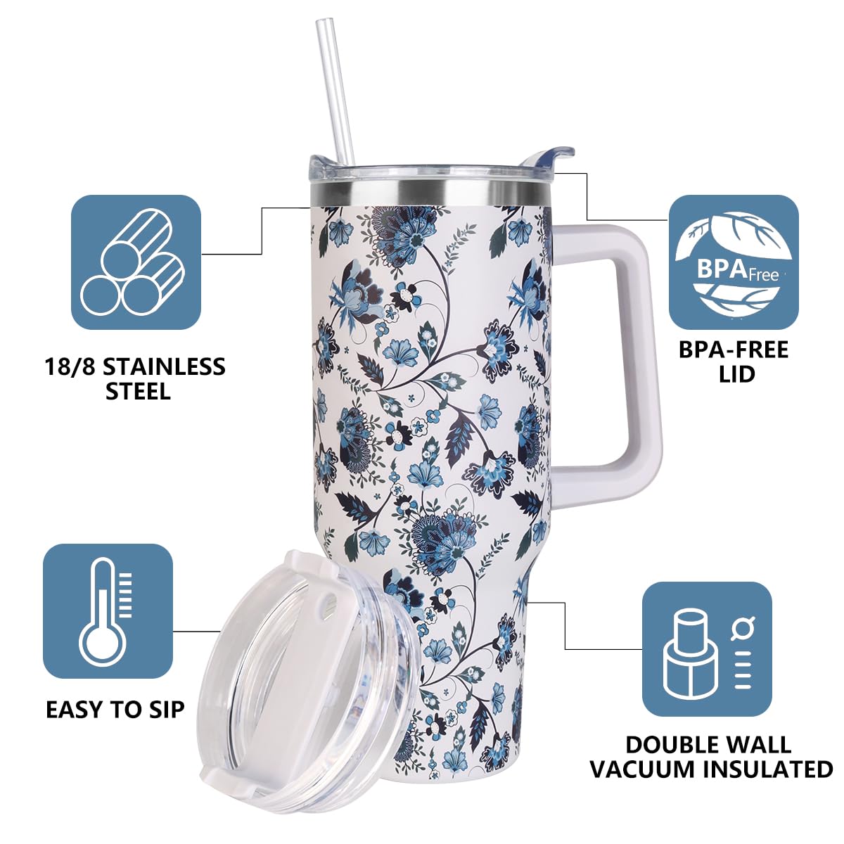 SYACOT straw lid ideal for office or driving use with quick sips.