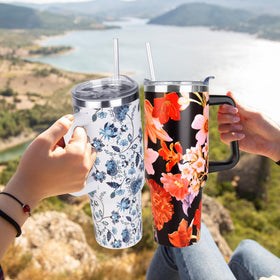 SYACOT 40 oz travel cup fits most car cup holders for on-the-go hydration.