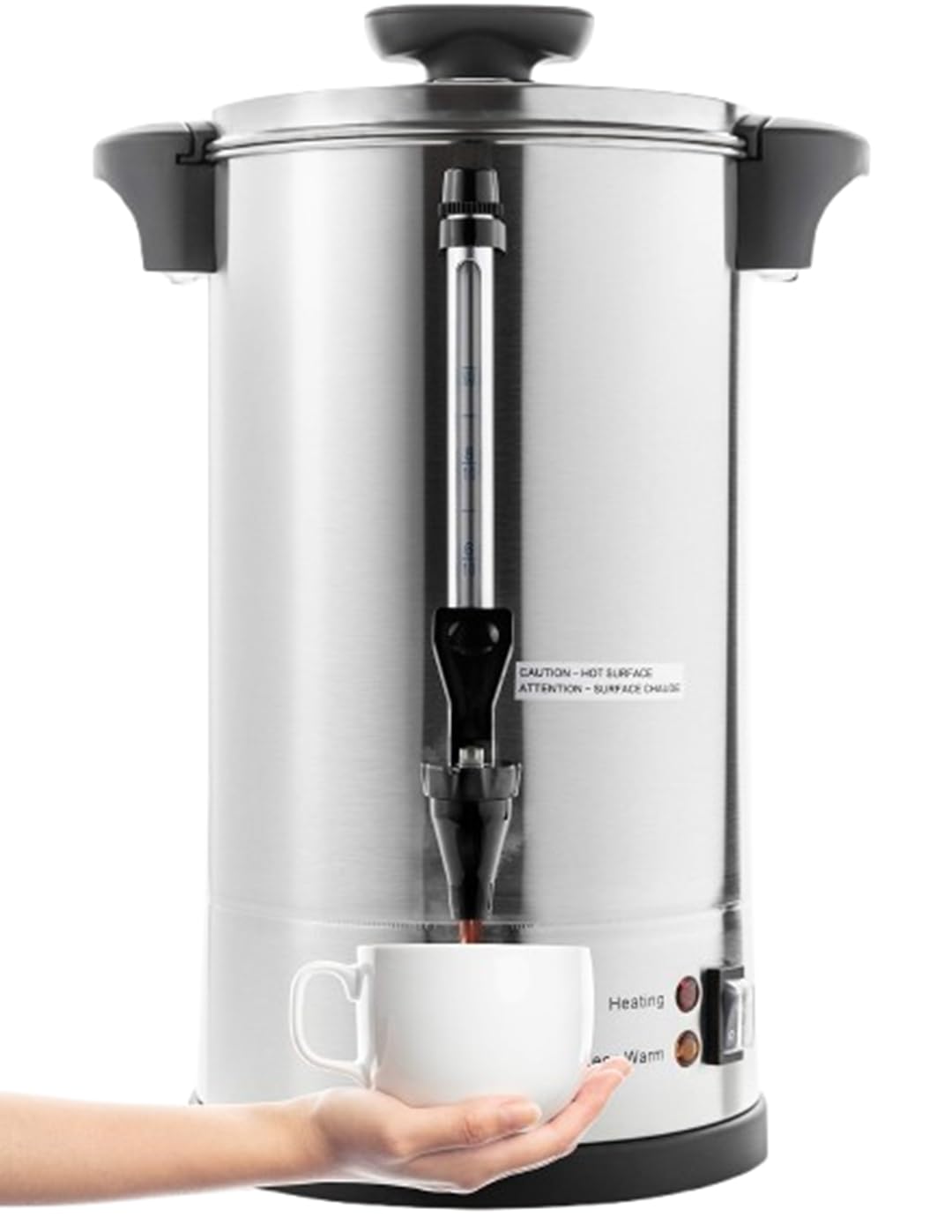 SYBO SR-CP-50B front view showing durable stainless steel body for heavy-duty catering