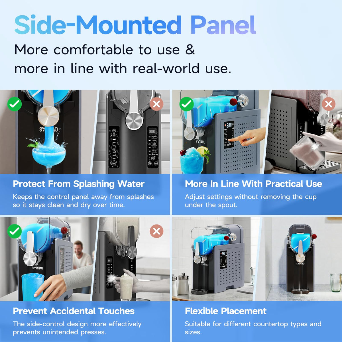 SYINTAO dishwasher-safe parts shown for quick cleanup