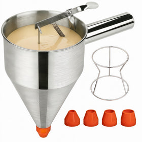 Sykexonm 40oz batter dispenser with stand enables stable, spill-free pours for consistent batches.