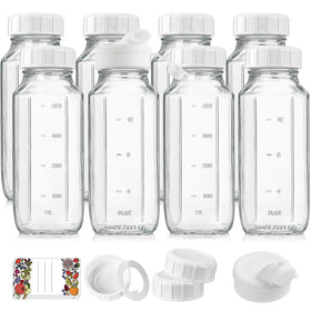 Syntic 8 pack 16oz glass bottles for versatile beverages on the go