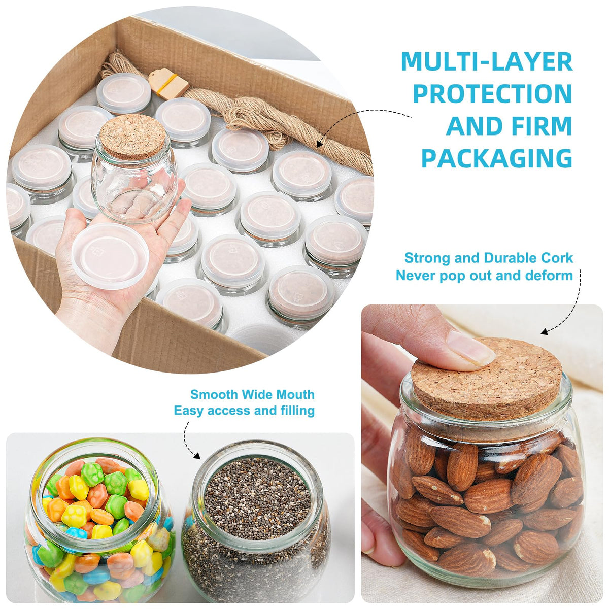 Syntic jar with airtight PE lid for fresh preserves.