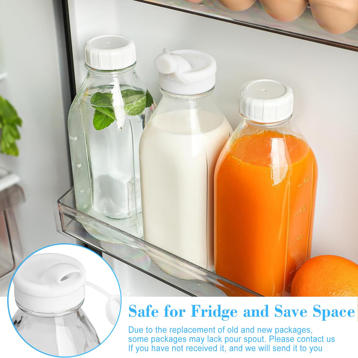 Syntic glass bottle with scale marks to track intake easily