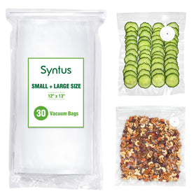 Syntus 30-pack vacuum sealer bags with 12 x 13 inches for reliable airtight storage.