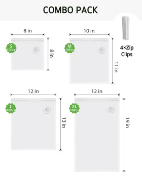 Syntus 10x11 vacuum bags aiding organized meal prep and freezer storage