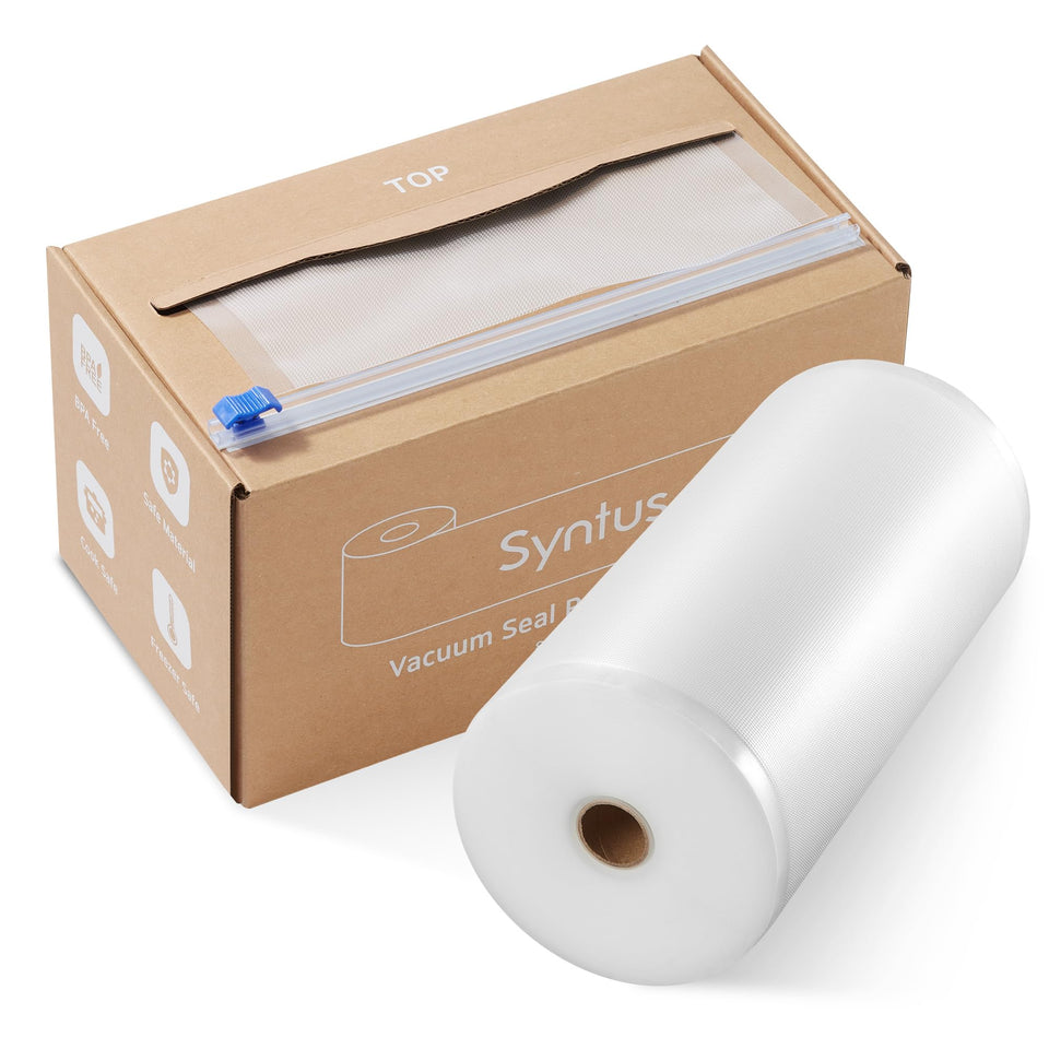 Syntus 8-inch bag roll with cutter for quick, precise sizing during prep