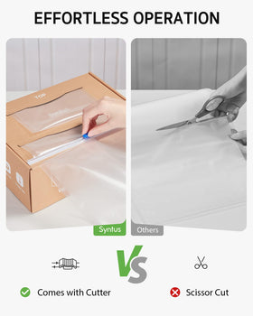 Syntus bags with embossed channels for strong suction and extended freshness.