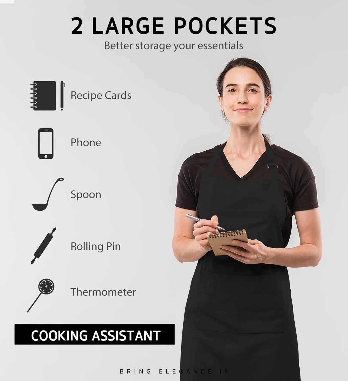 Syntus 100% cotton bib apron with soft, durable feel.