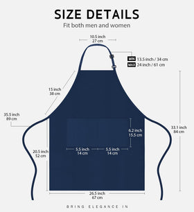 Syntus bib apron adjustable neck strap for a customized fit.