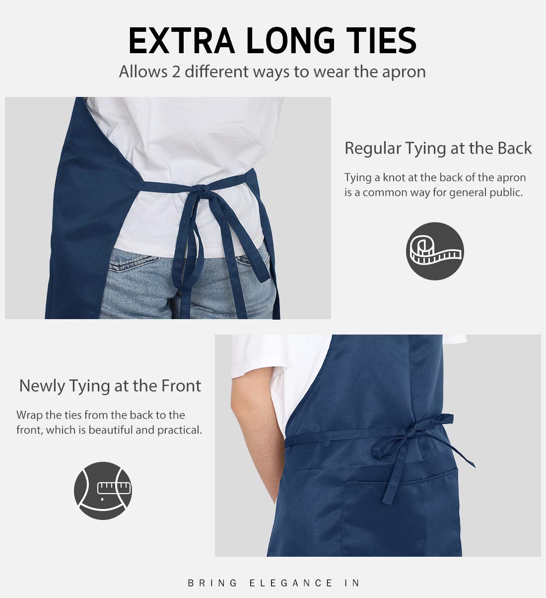 Syntus bib apron durable stitched edges for longevity.