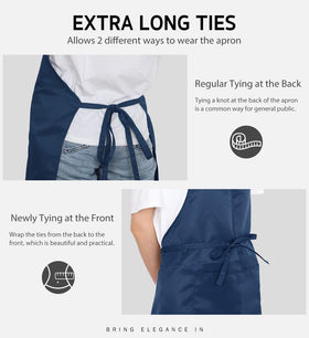 Syntus bib apron durable stitched edges for longevity.