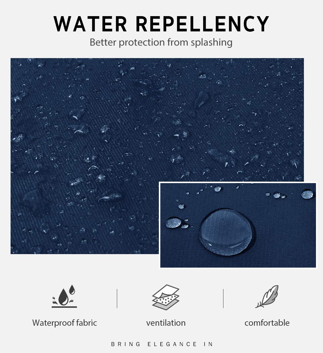 Syntus bib apron water-repellent style protects clothes from splashes.