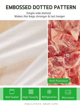 Syntus BPA-free 4-mil bags safe for fridge, freezer, microwave, and sous vide.
