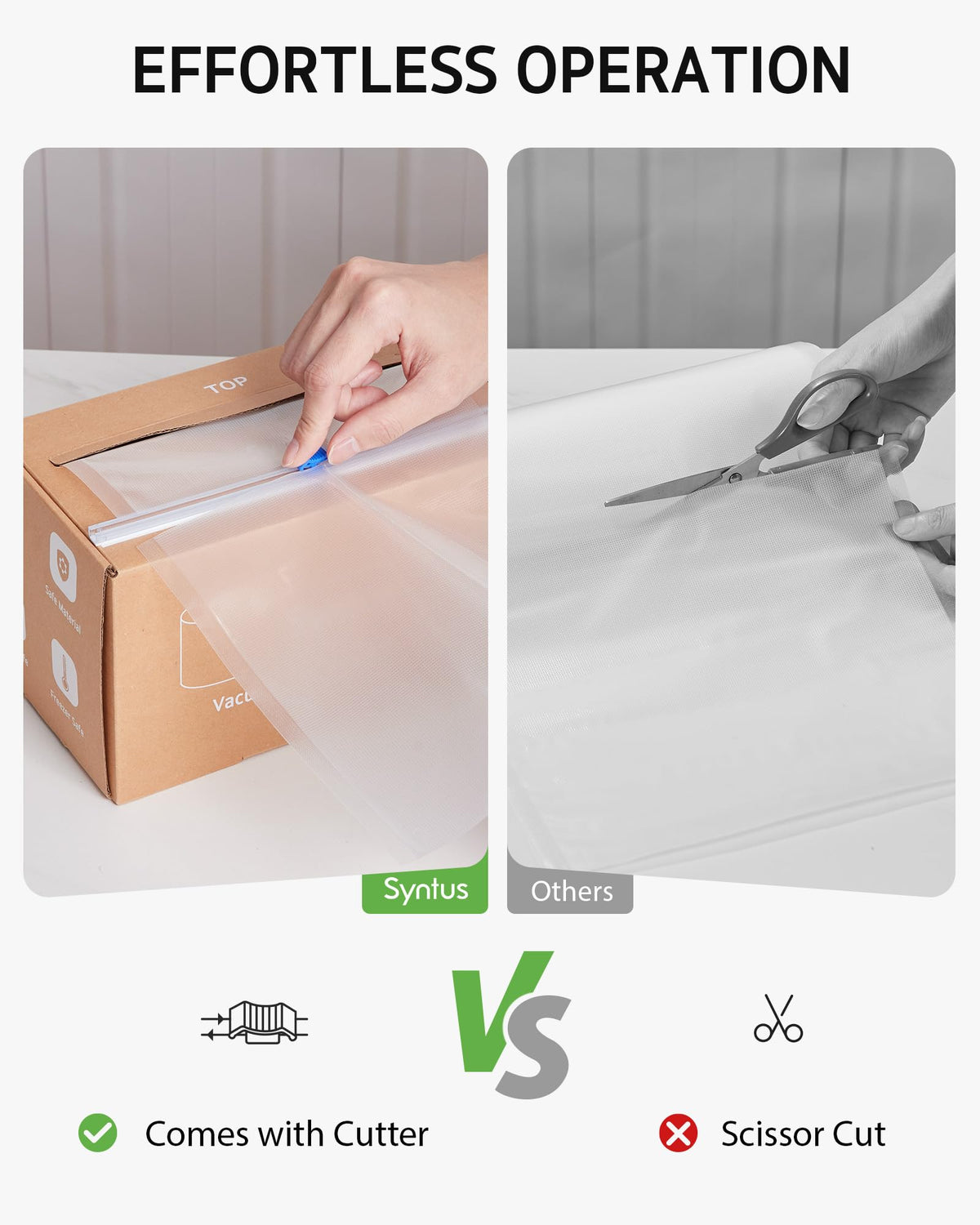 Syntus BPA-free vacuum bags for safe freezing and storage