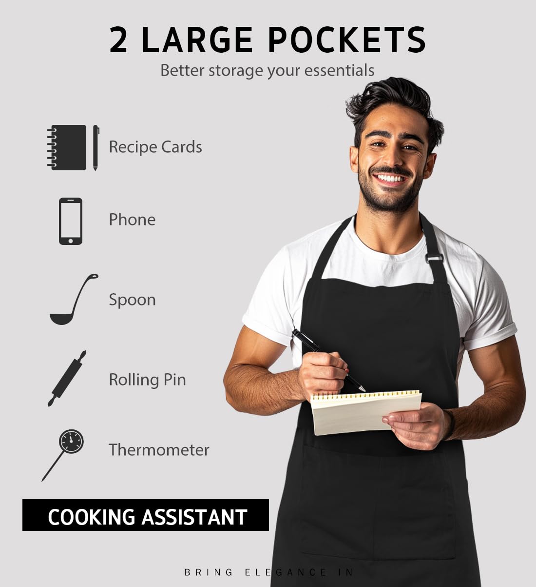 Syntus chef apron dimensions 26.77 by 33.07 inches cover clothes.